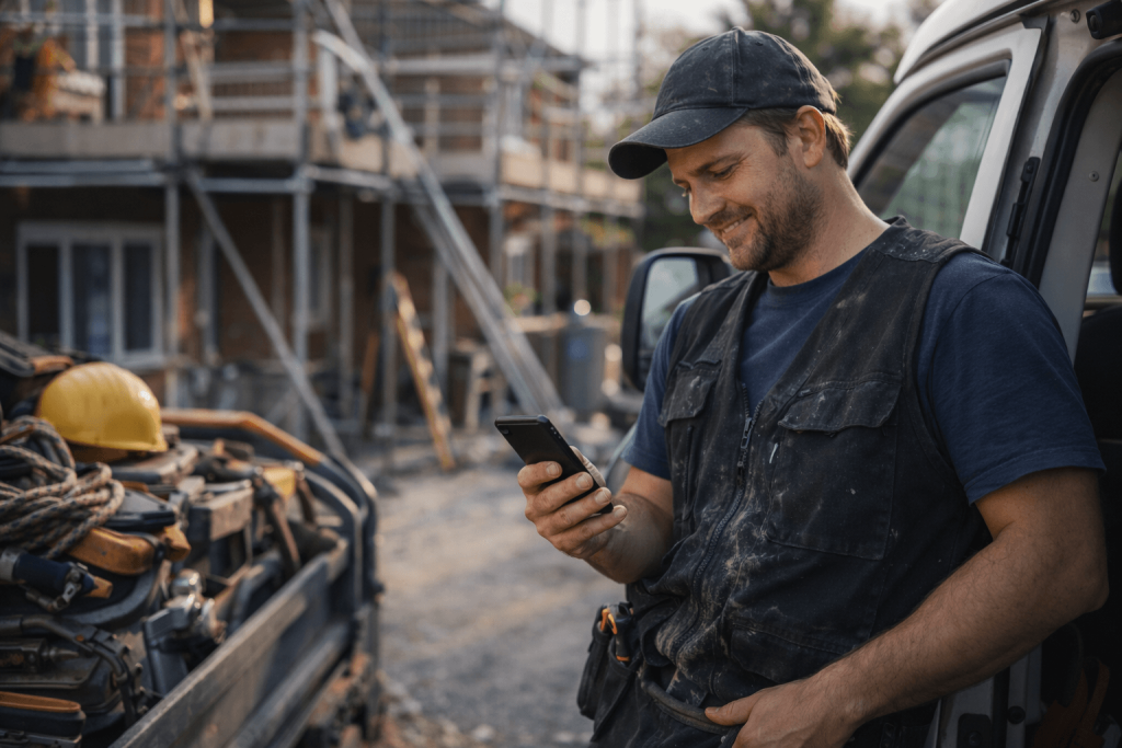 Roofer sees the overdue payments start to arrive when checking his bank account